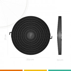 FC07 - filtre à charbon compatible hotte Brandt Ø 190 MM – TYPE B 211 77X2984 - 2 pièces