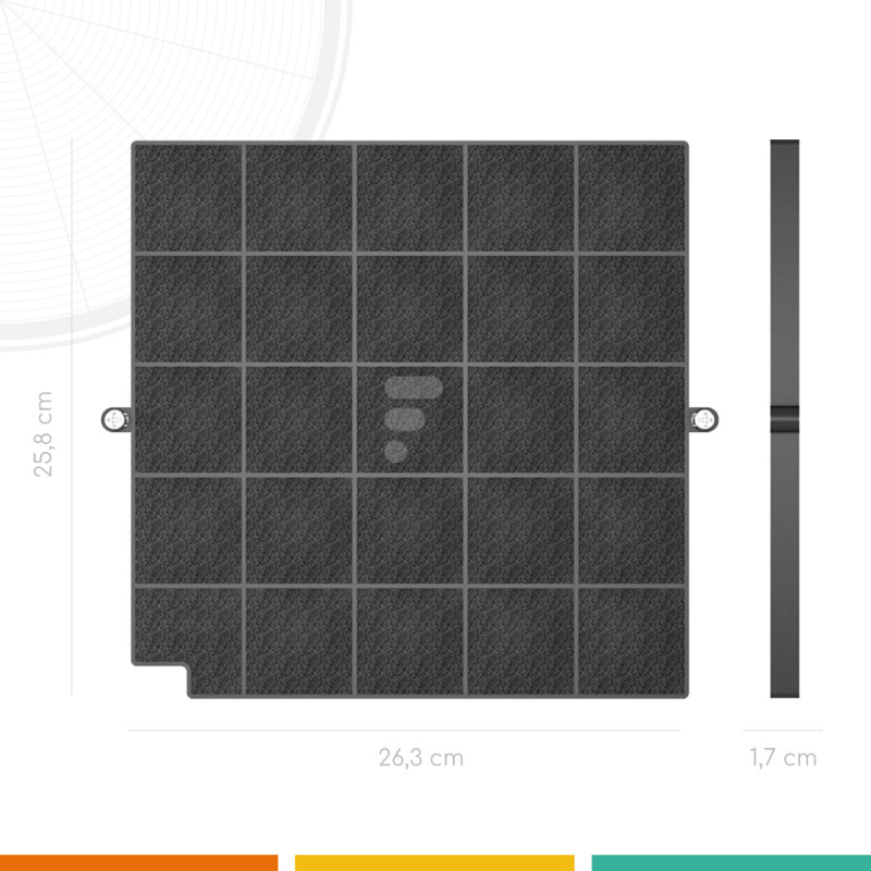 Fac FC120 - Filtre à Charbon Actif pour Hotte de Cuisine