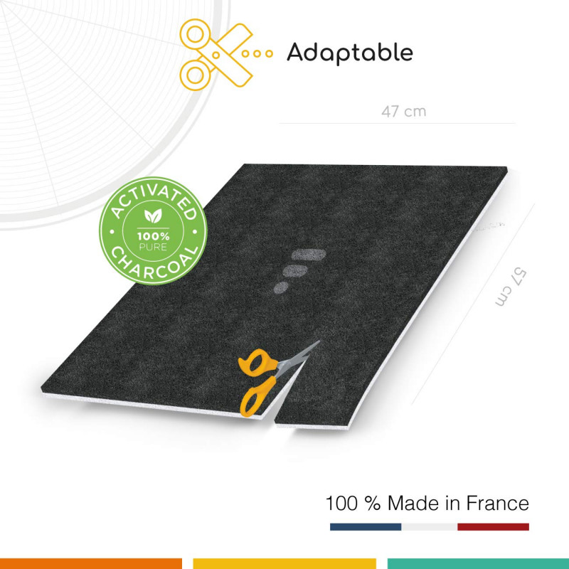 Fac FC98 - filtre à charbon Bio en fibre de lin naturel + charbon actif