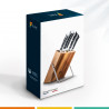 Ensemble de 5 Couteaux avec Socle en Bois, Set de Couteaux Professionnels en Acier Inoxydable, Kit de Chef