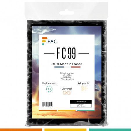 Fac FC99 - Taille 47 * 57 cm. - Fabrication 100% Française (Charbon 55%)