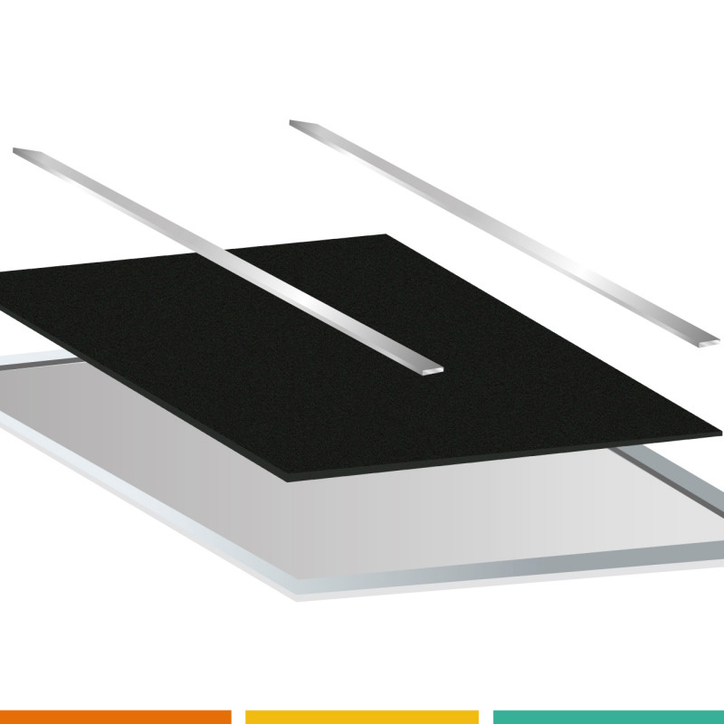 Lot de 2 tiges en métal pour filtre à charbon en mousse universel  (Tiges 355 mm)