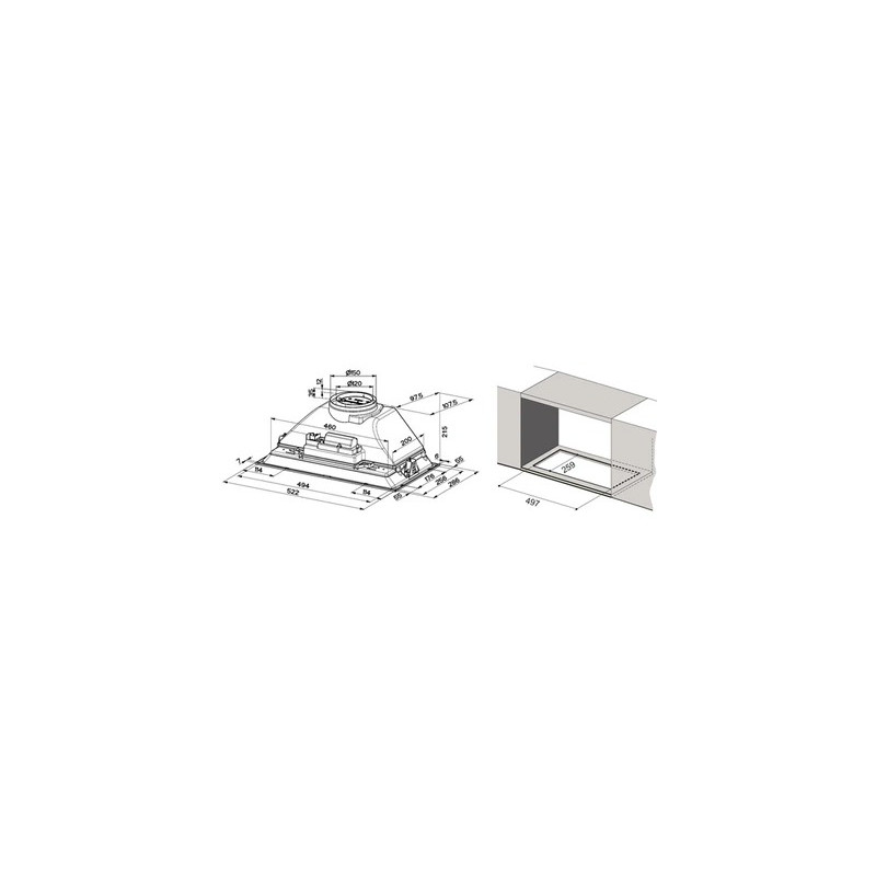 Hotte compatible Airlux HGD550SI - hotte non incluse