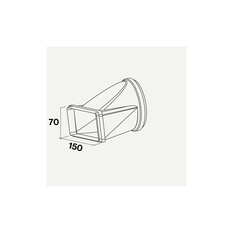 Falmec raccord rectangulaire vers rond plat