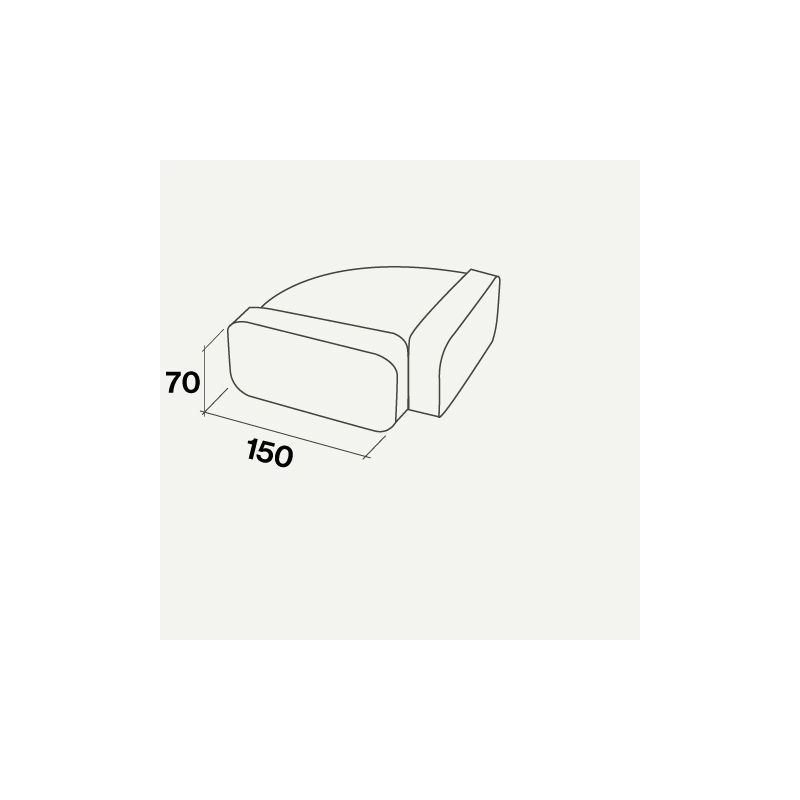 Falmec raccord horizontal pour gaine plate rectangulaire
