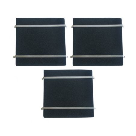 LOT 3 FILTRES CHARBON MOUSSE CARRE+CLIPS INOX (DHD159) Réf : 74X0998